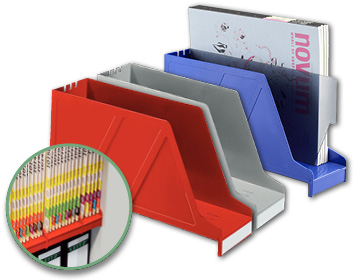 5 PVC-Stehsammler in verschiedenen Farben verfügbar 