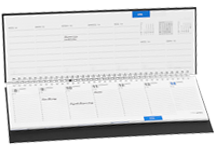 ROT 2021 Tischkalender Klappkalender Querkalender Büro Schreibtisch schwarz