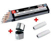 FABER-CASTELL Bleistift-Set mit Spitzer und Radierer FABER-CASTELL Bleistift-Set mit Spitzer und Radierer