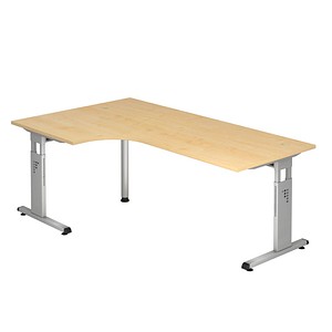 Höhenverstellbarer Schreibtisch ahorn L-Form Höhenverstellbarer Schreibtisch ahorn L-Form