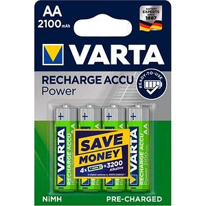 4 VARTA Akkus RECHARGE ACCU Power Mignon AA 2.100 mAh 4 VARTA Akkus RECHARGE ACCU Power Mignon AA 2.100 mAh