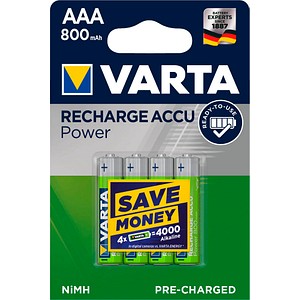 4 VARTA Akkus RECHARGE ACCU Power Micro AAA 800 mAh 4 VARTA Akkus RECHARGE ACCU Power Micro AAA 800 mAh